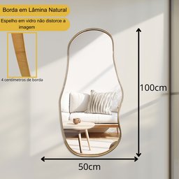 Espelho Orgânico Bali com Borda em Lamina Madeira Natural - 9