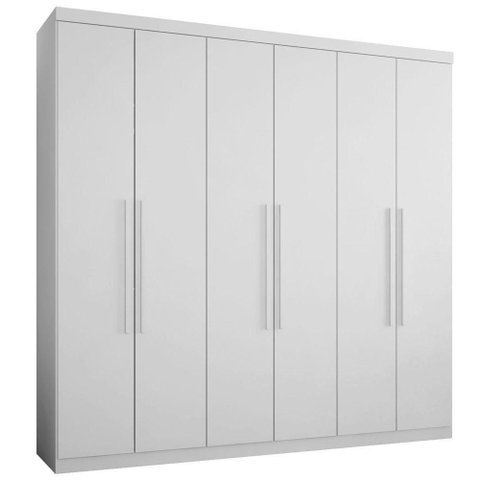 Guarda Roupa Casal Roupeiro Gold 6 Portas 4 Gavetas MDF Branco Framar