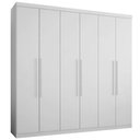 Ver imagem 1 de Guarda Roupa Casal Roupeiro Gold 6 Portas 4 Gavetas MDF Branco Framar