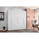 Ver imagem 4 de Guarda Roupa Casal Roupeiro Gold 6 Portas 4 Gavetas MDF Branco Framar
