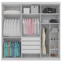 Ver imagem 2 de Guarda Roupa Casal Roupeiro Gold 6 Portas 4 Gavetas MDF Branco Framar