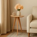 Ver imagem 1 de Mesinha Lateral Redonda para Sala Quarto Apoio Canto Pés Palito Madeira Mdf