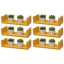 Ver imagem 2 de Kit 6 Prateleiras U 40 x 20cm Amarela Suporte Invisível