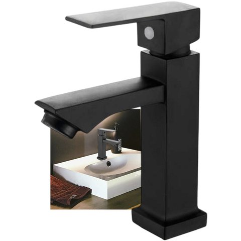 Torneira Banheiro Monocomando Preta Luxo Pia Mesa Bancada Moderna Lavabo Hotel Pousada Restaurante C