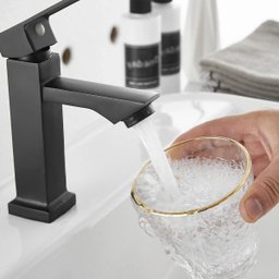 Torneira Banheiro Monocomando Preta Luxo Pia Mesa Bancada Moderna Lavabo Hotel Pousada Restaurante C - 5
