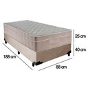 Ver imagem 3 de Cama Box Suede Solteiro + Colchão Sereneprime Molas Ensacadas 88x188x65 Cor:bege