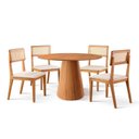 Ver imagem 3 de Conjunto Sala de Jantar Mesa Cone Amadeirada 120cm + 4 Cadeiras Ava
