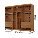 Ver imagem 3 de Guarda Roupa Casal Maya 100 Mdf 6 Portas e 6 Gavetas com Pés Moderna Mobília