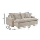 Ver imagem 3 de Sofá 4 Lugares Retrátil com Encosto Fixo Martins M-145 Creme