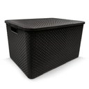Ver imagem 1 de Caixa Organizadora Rattan Cesto com Tampa 7 Litros Perfeita para Ajudar na Organização da Sua Casa