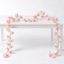 Ver imagem 3 de Kit 4 Corrente de Cerejeira Artificial para Decoração 180cm Branco e Rosa