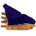 Ver imagem 1 de Sofá Cama Casal Futon Tokio Azul Royal Acquablock Madeira Maciça Cor Mel