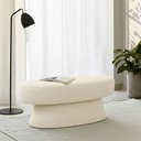 Ver imagem 2 de Banco Orgânico 102cm Liz Sala de Estar Bouclé Off White - Nexta Casa