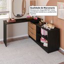 Ver imagem 6 de Penteadeira com Cômoda com 3 Gavetas e 2 Nichos American Preto/com Freijó