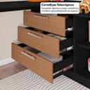 Ver mais imagens de Penteadeira com Cômoda com 3 Gavetas e 2 Nichos American Preto/com Freijó