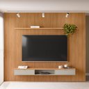 Ver imagem 7 de Painel Ripado para Tv 75 Pol Slats e Bancada Lisa 297x250cm L05 Nature Off White - Lyam Decor