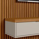 Ver imagem 2 de Painel Ripado para Tv 75 Pol Slats e Bancada Lisa 297x250cm L05 Nature Off White - Lyam Decor