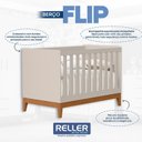 Ver mais imagens de Guarda Roupa Infantil 3 Portas com Berço Americano Flip Areia Acetinado com Colchão - Reller