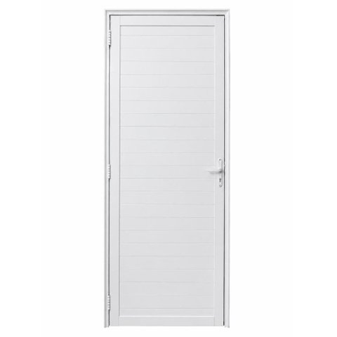 Porta de Giro Alumínio Branco Lambril c/Maçaneta Maxx - 210x100 - Esquerda