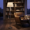 Ver imagem 1 de Luminária de Chão Piso Abajur Alumínio Altura 1,6m Cúpula Cônica Grande Ref 78 Chumbo Cup Bege