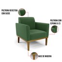 Ver imagem 5 de Sofá Namoradeira com Poltrona Base de Madeira Fixa Castanho Marisa Suede D03 - D'Rossi Verde