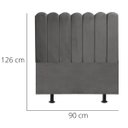 Ver imagem 3 de Cabeceira Nuvem Cama Solteiro 90cm Alanis Suede Cinza Escuro