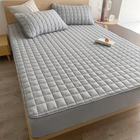 Lençol Impermeável para Colchão Matelado Microfibra Mini Berço 1 Peça Cinza Oem