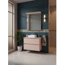 Ver imagem 1 de Gabinete para Banheiro com Cuba e Espelheira com Led 80cm Mdf Rosa Dubai - On Móveis