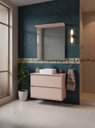 Ver imagem 1 de Gabinete para Banheiro com Cuba e Espelheira com Led 80cm Mdf Rosa Dubai - On Móveis