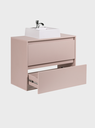 Ver mais imagens de Gabinete para Banheiro com Cuba e Espelheira com Led 80cm Mdf Rosa Dubai - On Móveis