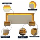 Ver imagem 2 de Cabeceira com Led e Mesa de Cabeceira 140/160/195 Innova Naturale Off White - Gelius