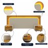 Cabeceira com Led e Mesa de Cabeceira 140/160/195 Innova Naturale Off White - Gelius - 2