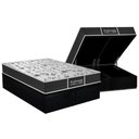 Ver imagem 1 de Cama Box Baú Queen: Colchão Molas Probel Prolastic ProDormir Sleep + Base CRC Suede Black(158x198)