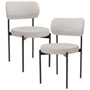 Ver imagem 1 de Kit 02 Cadeiras Estofadas para Sala de Jantar Louvre L02 Bouclê Cru - Lyam Decor