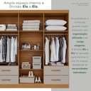 Ver imagem 6 de Guarda-Roupa Casal 6 Portas 4 Gavetas Texas Premium Marrom/Cinamomo/Off White