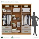 Ver imagem 5 de Guarda-Roupa Casal 6 Portas 4 Gavetas Texas Premium Marrom/Cinamomo/Off White