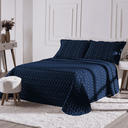 Ver imagem 4 de Cobre Leito King Heitor Bordado Hipercal 400 Fios 3 Peças - Azul Marinho - 100% Poliéster