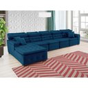 Ver imagem 4 de Sofá Retrátil e Chaise Orlando 420x210 Azul