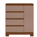 Ver imagem 1 de Cômoda Sapateira 1 Porta 4 Gavetas Olívia Nogueira/Capuccino