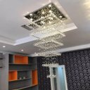 Ver imagem 3 de LUSTRE DE CRISTAL PARA PÉ DIREITO DUPLO COM 2,10 M DE ALTURA BASE DE INOX 70X70CM