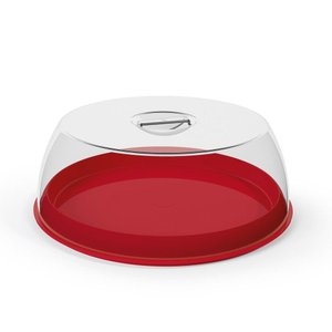 Porta Bolo Vermelho Acrilico Boleira Tampa