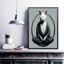Ver imagem 1 de Quadro Decorativo Gato Fazendo Yoga 33x24cm:madeira Branca