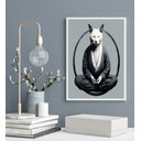 Ver imagem 2 de Quadro Decorativo Gato Fazendo Yoga 33x24cm:madeira Branca