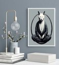 Ver imagem 2 de Quadro Decorativo Gato Fazendo Yoga 33x24cm:madeira Branca