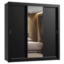 Ver imagem 2 de Guarda-Roupa Casal Madesa Lyon 3 Portas de Correr com Espelho 2 Gavetas Preto Cor:Preto