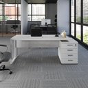 Ver imagem 1 de Mesa Escritório Diretor 1,70m a 1,92m 4 Gavetas Pé Metal F5