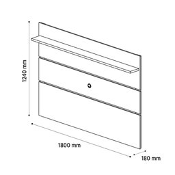 Conj. Sala de Estar Prism Patrimar Rack C/ Painel 1.8 + Buffet + Mesa de Centro Off White com Cumaru - 6
