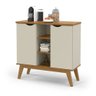 Conj. Sala de Estar Prism Patrimar Rack C/ Painel 1.8 + Buffet + Mesa de Centro Off White com Cumaru - 3