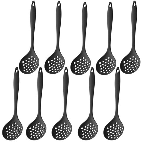 Escumadeira de Silicone Preta Grande | 10 Un