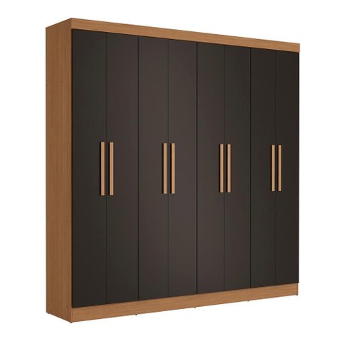 Guarda Roupas Casal 8 Portas 4 Gavetas Kappesberg Tapajós/preto 218cm
